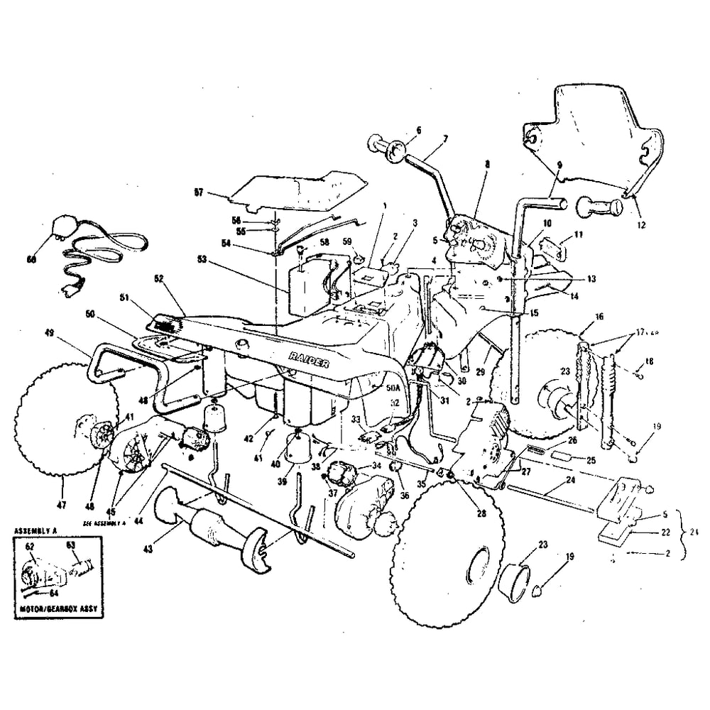 Pp2001 Raider 12 Volt Diagram and Parts List for 2001  Power Wheels Ride-On Cars